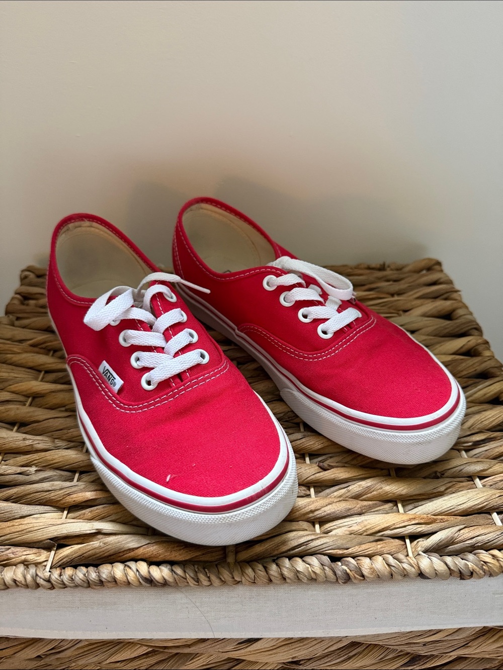Vans Red Canvas Low-Top Sneakers